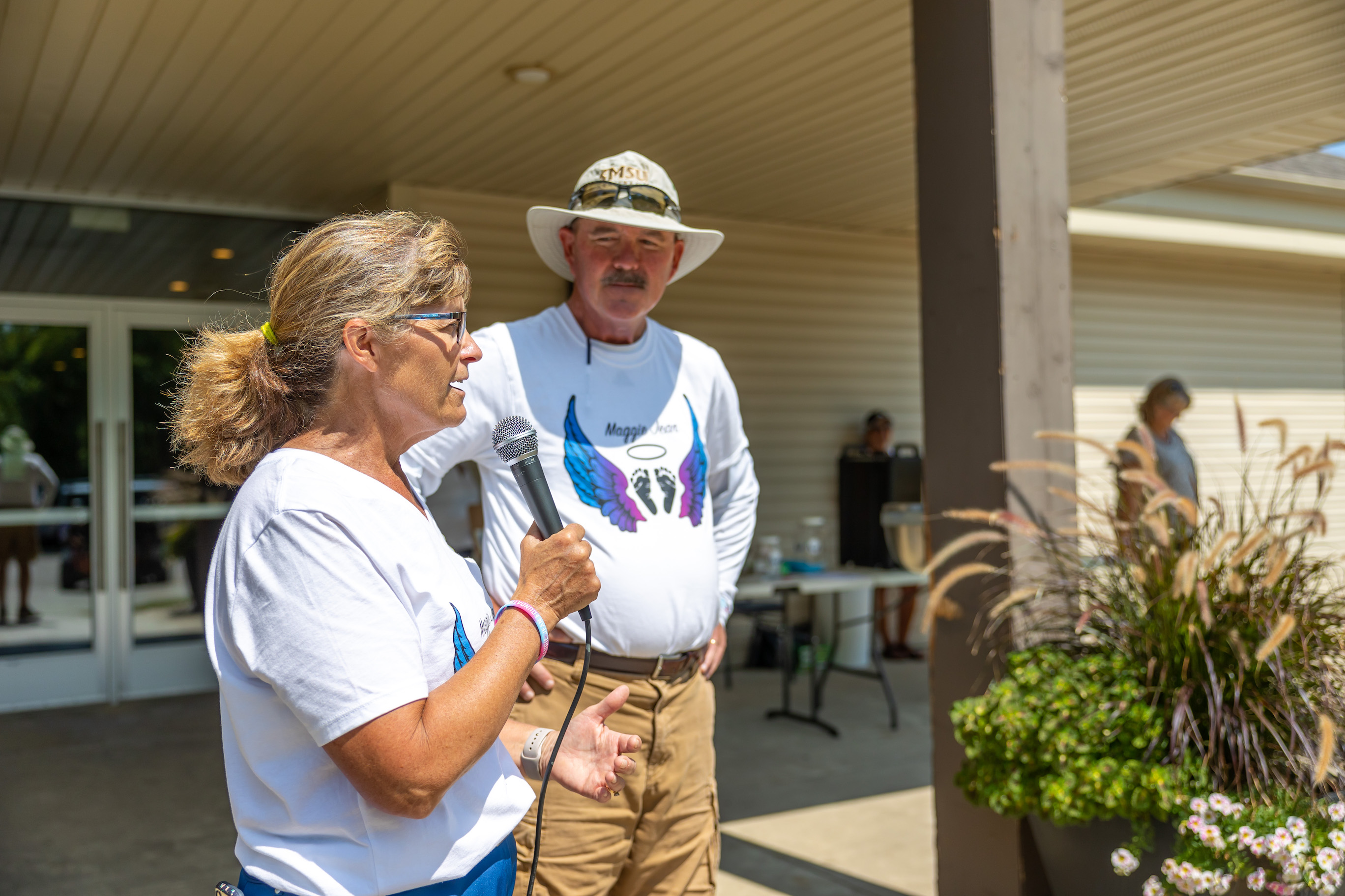 Founder, Nancy Blanchard, speaking at the inagural Maggie Jean Invitational